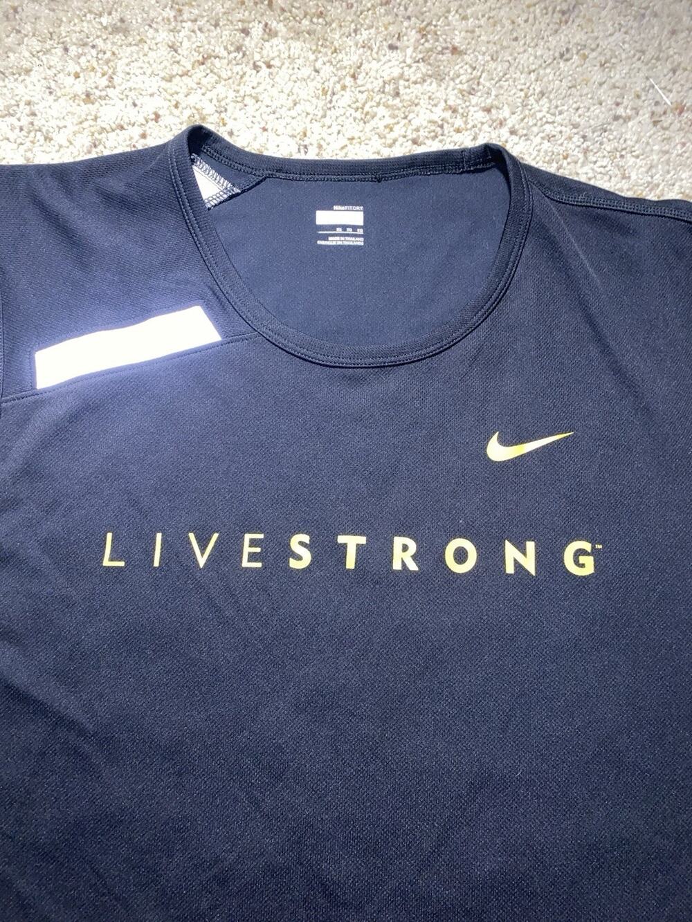 Nike Fit Dry Livestrong Graphic Logo Tank Mens XL Black Sleeveless Breathable